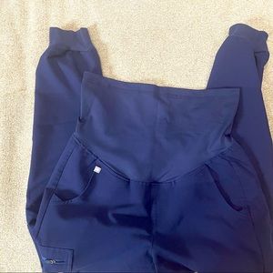figs navy maternity scrub pants